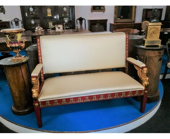 Empire sofa in lacquered and gilded wood     