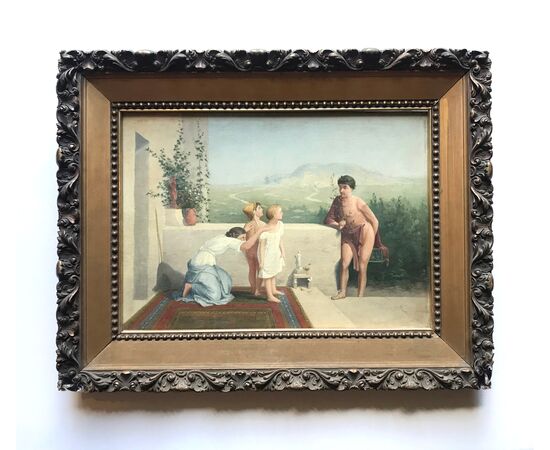 "La sorpresa"- primi XIX secolo -olio su tela - Francia