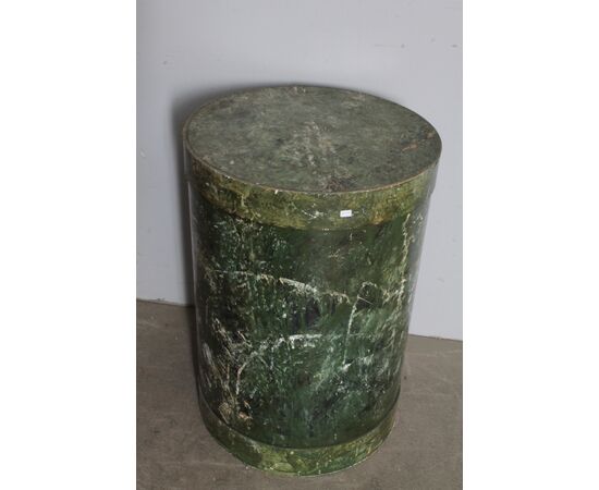 Antica base per statue cilindro epoca primi 900 dipinto finto marmo Alpi  . H 61 diametro cm 42 