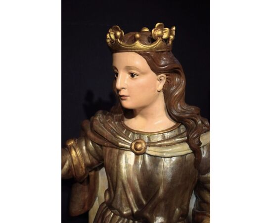 "Santa Caterina"  - Scultura lignea policroma