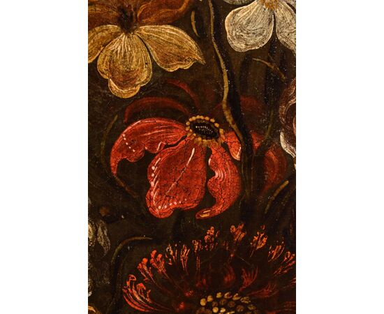 Natura morta di fiori in un vaso classico, Maestro del vaso a grottesche (attivo a Roma e Napoli nel primo quarto del XVII secolo)