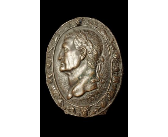 Placca in bronzo raffigurante l'imperatore Galba Venezia inizio XVII secolo