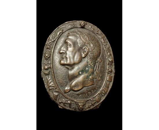 Placca in bronzo raffigurante l'imperatore Galba Venezia inizio XVII secolo