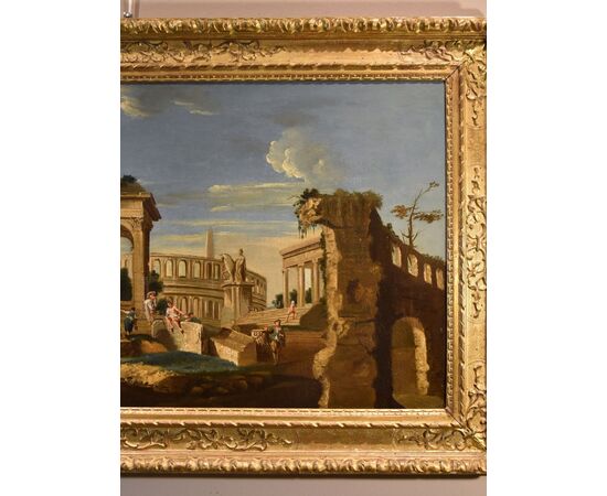 Capriccio architettonico con rovine classiche dell’Antica Roma, Jacob Fabris (Venezia, 1689 - 1761)