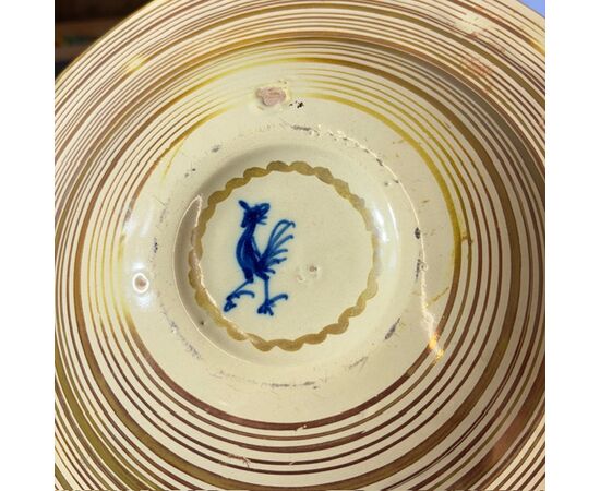 Antico piatto maiolica a Lustro oro  Ulisse Cantagalli fine 800  .Dipinto Moresco . Firenze cm 26