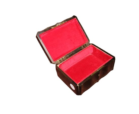 Scatola Boulle Francese in Ebano e Tartarughe con intarsio in Ottone 1800