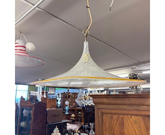 Lampadario Chandelier  Murano anni 70 Venini Cappello di Strega diametro 62 
