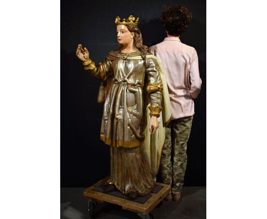 "Santa Caterina"  - Scultura lignea policroma
