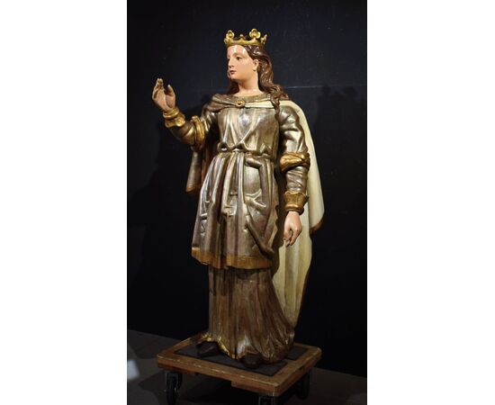 "Santa Caterina"  - Scultura lignea policroma
