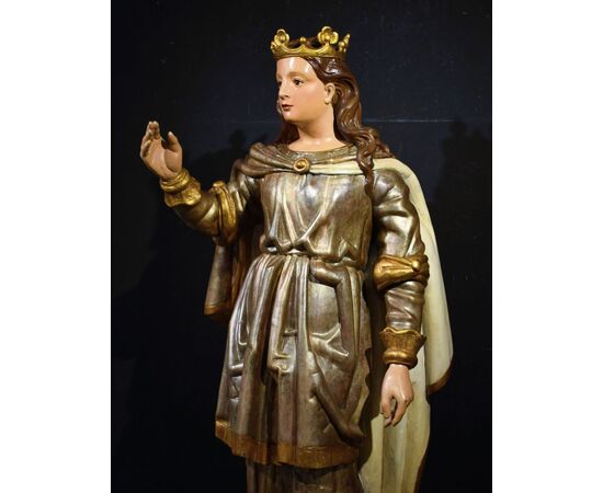 "Santa Caterina"  - Scultura lignea policroma