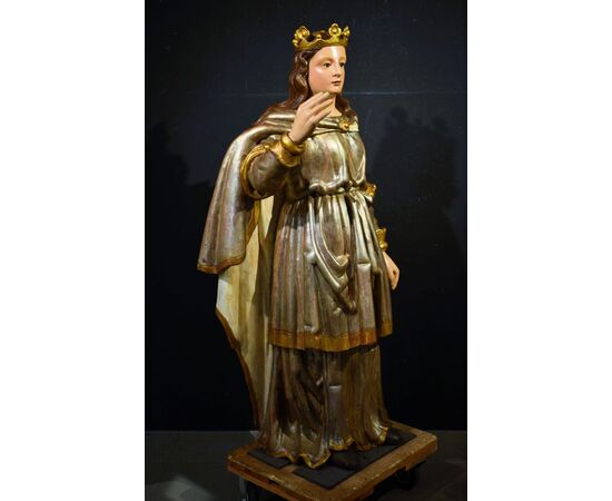 "Santa Caterina"  - Scultura lignea policroma
