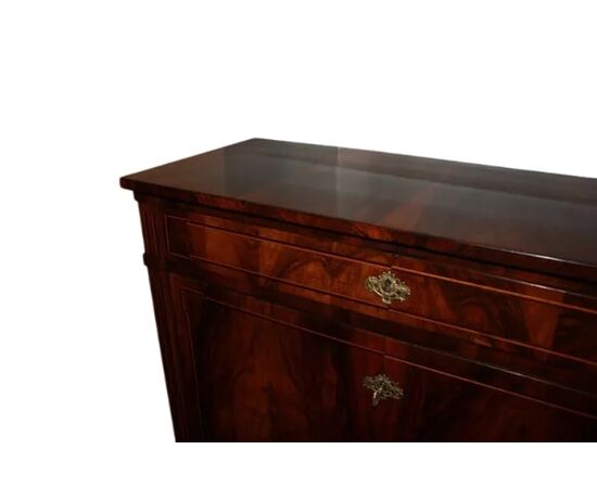 Secretaire francese di fine 1700 stile Luigi XVI in legno di noce Fiammato