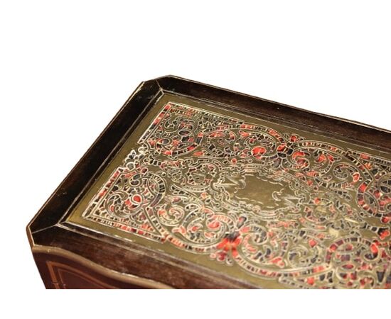 Scatola Boulle Francese in Ebano e Tartarughe con intarsio in Ottone 1800