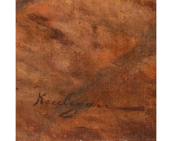 DIPINTI ANTICHI, ART DECO, QUADRI MARE, MARINA AL TRAMONTO, OLIO SU TELA, PITTORI DEL 900. (QM650)