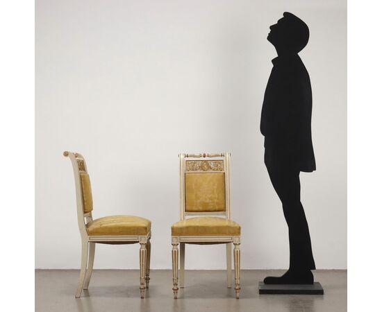 Coppia Sedie in Stile Neoclassico Italia Ultimo Quarto XIX Secolo