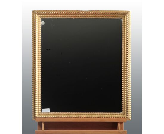 Coppia di specchiere rettangolari in legno dorato foglia oro del 1800