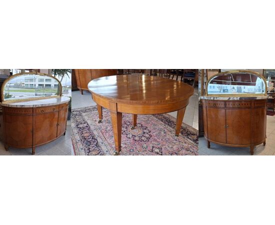 Credenza semicircolare stile decò  H 162 - 195 x 57
