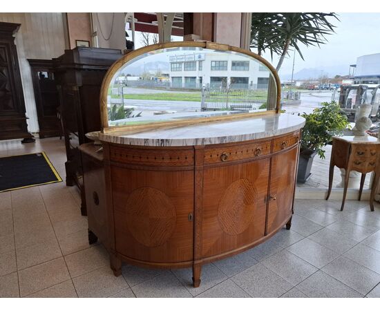 Credenza semicircolare stile decò  H 162 - 195 x 57