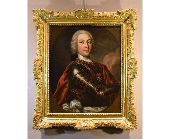 Gentiluomo in armatura, Hyacinthe RIGAUD (Perpignan 1659 - Parigi 1743) Scuola di