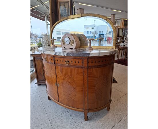 Credenza semicircolare stile decò H 152 - 140 x 50