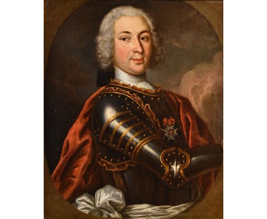 Gentiluomo in armatura, Hyacinthe RIGAUD (Perpignan 1659 - Parigi 1743) Scuola di