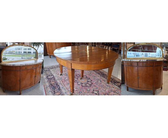 Tavolo ovale stile decò 79 - 164 x 135