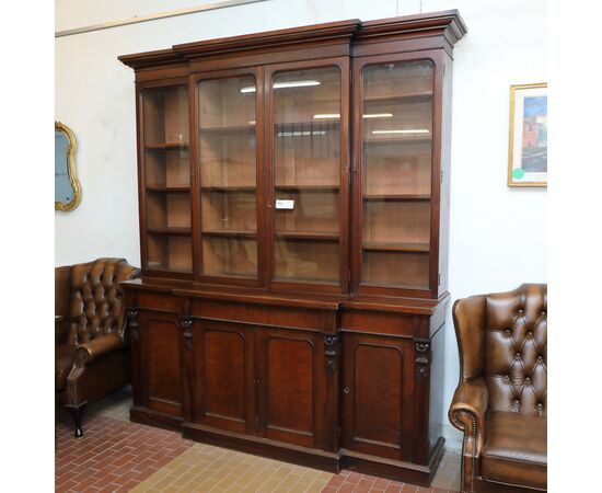 LIbreria a quattro ante in mogano origine inglese epoca vittoriana