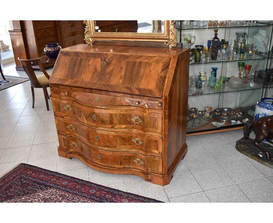 Secretaire ribalta lastronata in noce H 106 - 120x60