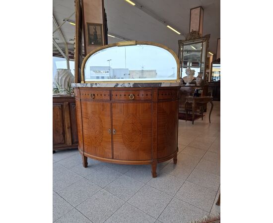 Credenza semicircolare stile decò H 152 - 140 x 50
