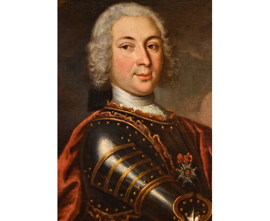 Gentiluomo in armatura, Hyacinthe RIGAUD (Perpignan 1659 - Parigi 1743) Scuola di