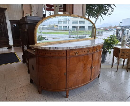 Credenza semicircolare stile decò  H 162 - 195 x 57