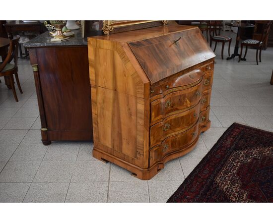 Secretaire ribalta lastronata in noce H 106 - 120x60