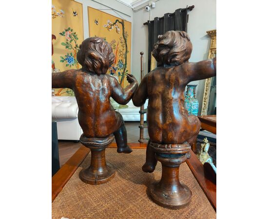 Coppia di Angeli in legno XVII secolo
