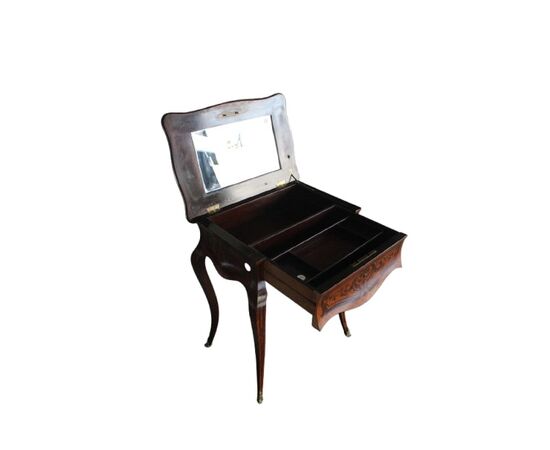 Toilette francese Stile Luigi XV del 1800 Riccamente intarsiata