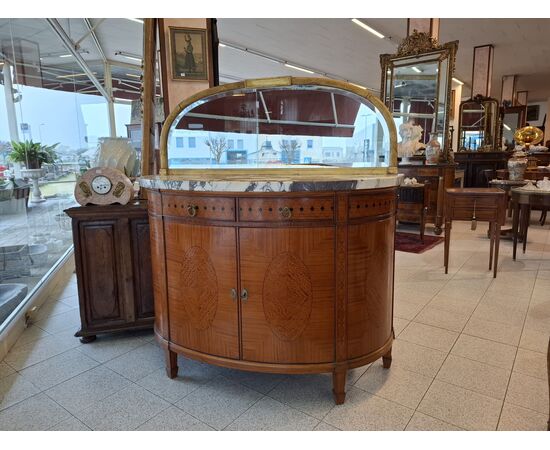 Credenza semicircolare stile decò H 152 - 140 x 50
