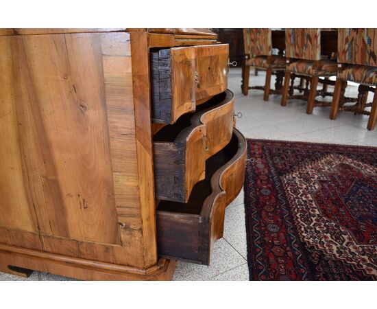Secretaire ribalta lastronata in noce H 106 - 120x60