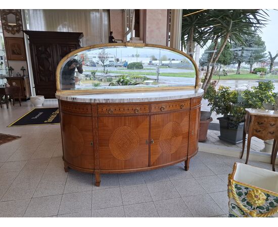 Credenza semicircolare stile decò  H 162 - 195 x 57