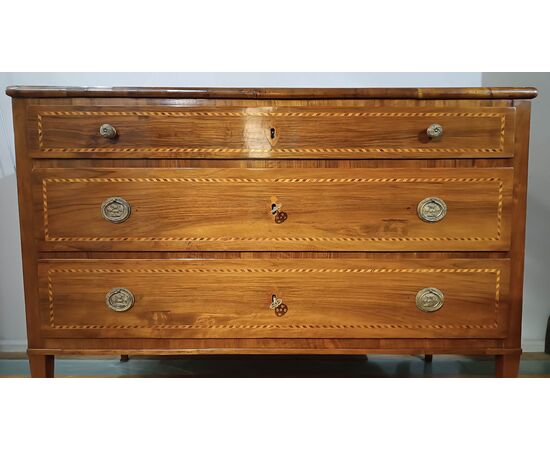 CASSETTONE NEOCLASSICO IN NOCE E CILIEGIO FINE XVIII SECOLO 