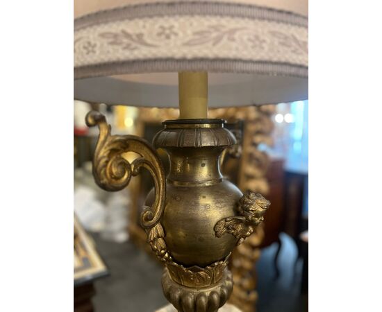 Lampada in bronzo dorato