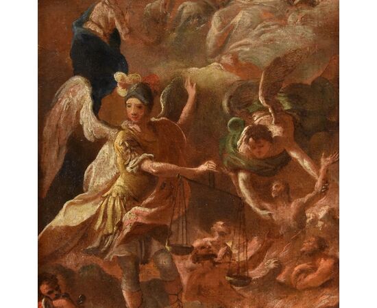 Psicostasia dell'Arcangelo Michele (bozzetto), Luca Giordano (Napoli, 1634 – 1705) bottega di