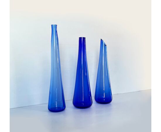 Vaso vetro blu di Murano