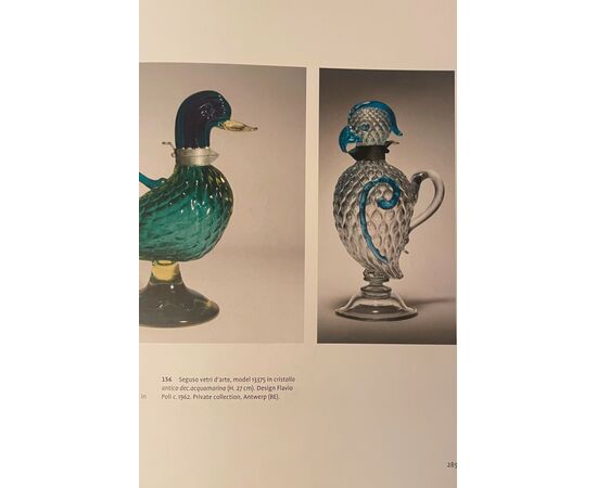Bottiglia in vetro  balloton a forma di uccello .Flavio Poli per Seguso vetri d’arte.Murano.