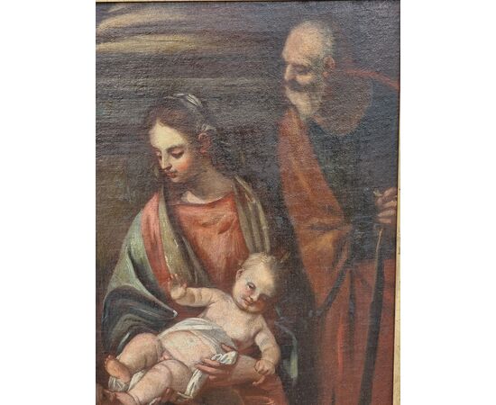 Madonna con Bambino, San Giuseppe e santi in adorazione – Scuola veneta, fine XVII secolo