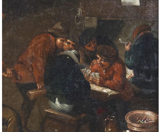 Olio su tela. Scuola fiamminga epoca pieno 600