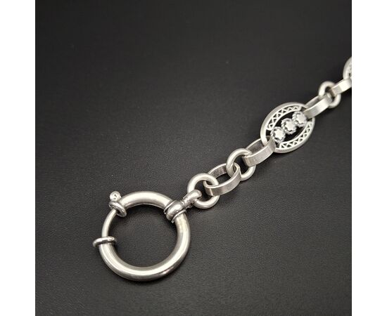 Antica catena in argento per orologio da tasca. 
