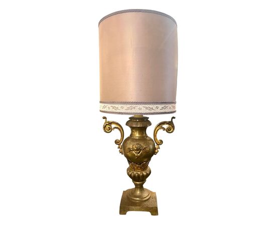 Lampada in bronzo dorato