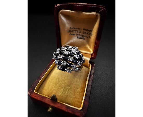 Anello  con  Zaffiri  e  Diamanti  