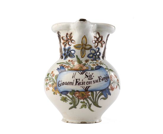 Brocca in maiolica , manifattura Antonibon, Nove di Bassano , XVIII secolo VENDUTA