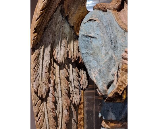 Scultura lignea policroma raffigurante un angelo – Alto Veneto / Trentino, XVIII secolo