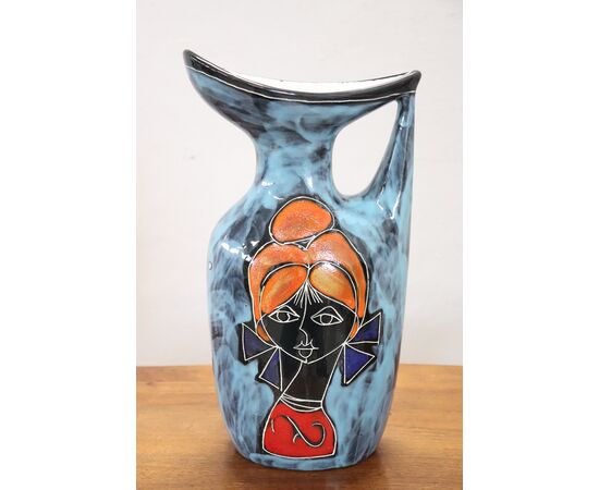 Vaso in ceramica decorata a smalto anni '60 PREZZO TRATTABILE
